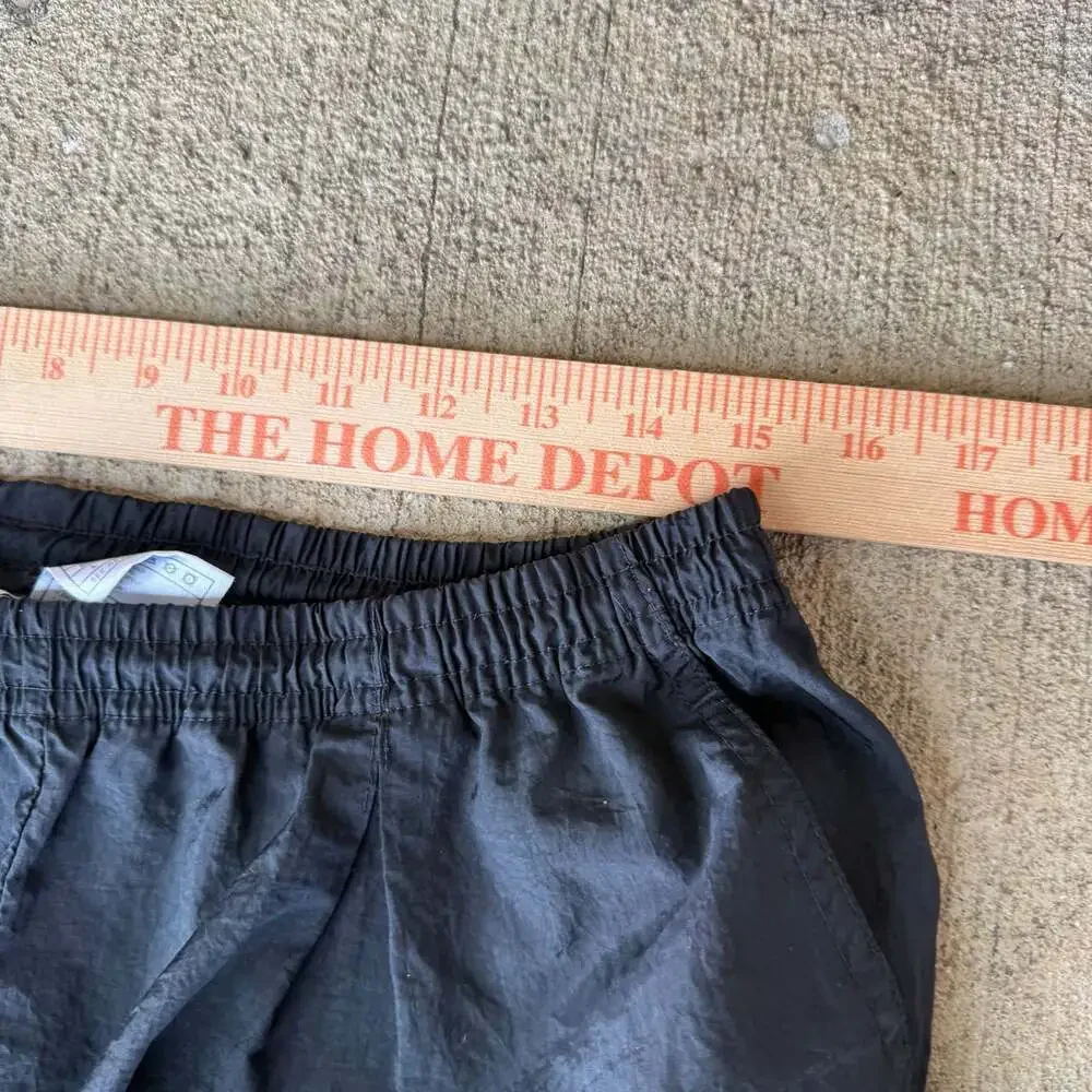 Vintage Nike Black Nylon Track Pants Joggers Y2K Mens Large Swoosh